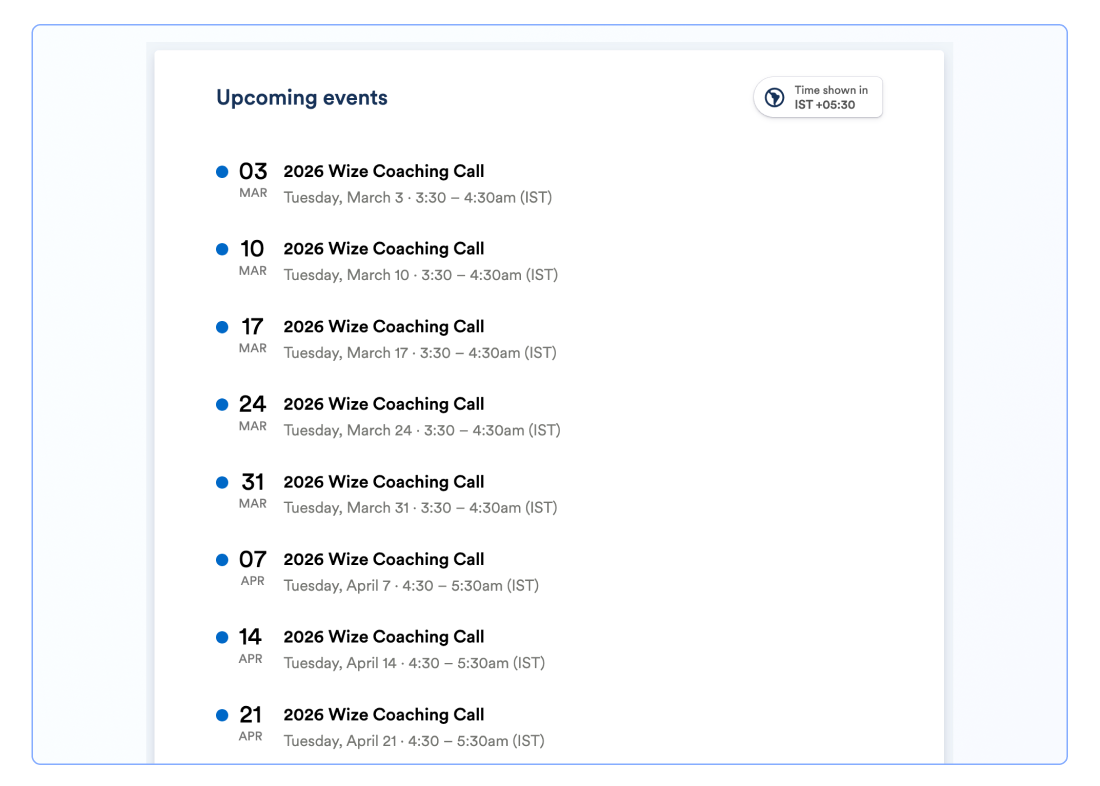 Weekly Coaching Calls